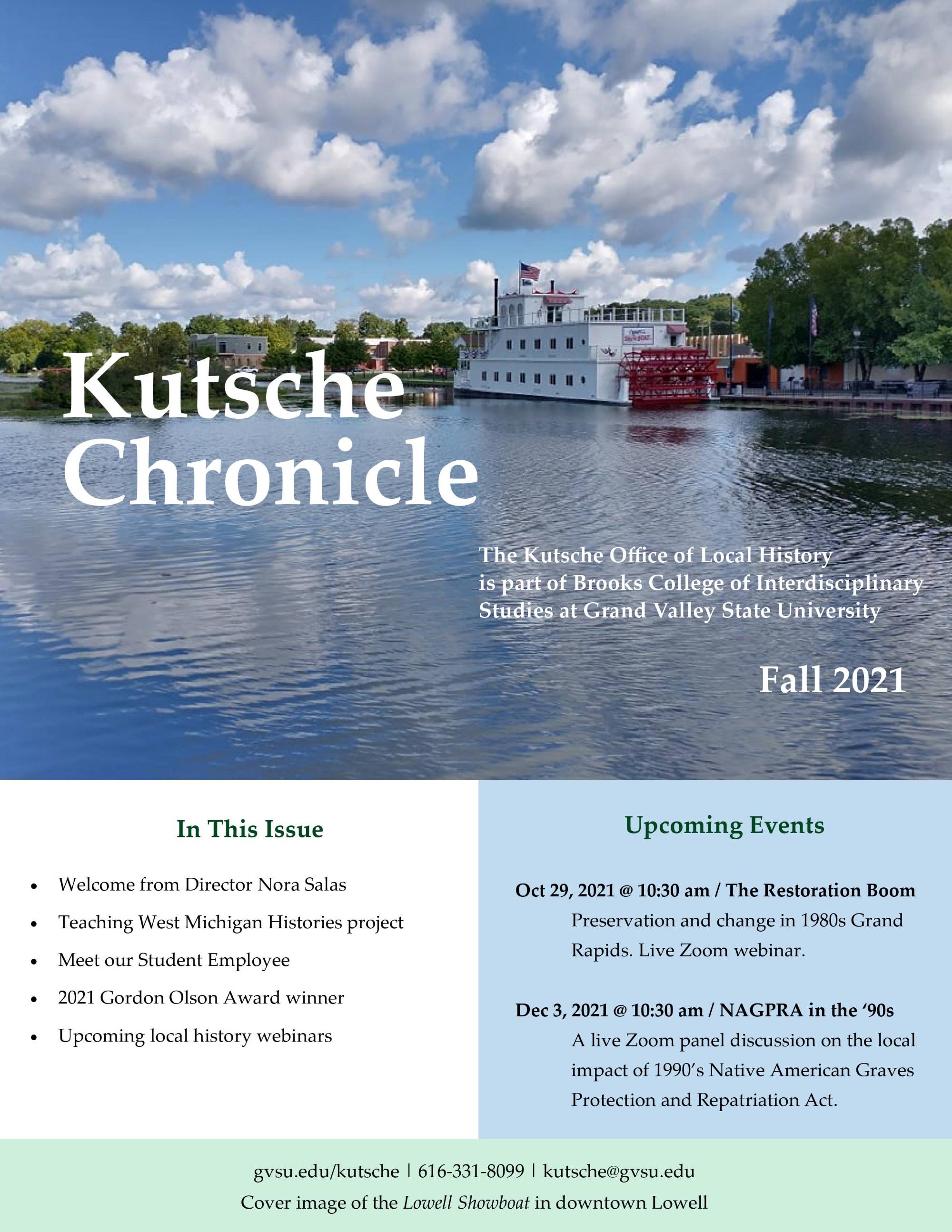 Fall 2021 Kutsche Chronicle cover
